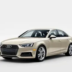 Elegancki, beżowy Audi A4 sedan na białym tle. Sprawdź aktualną audi a4 cena i ofertę.