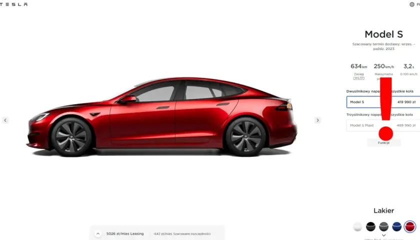Ile kosztuje Tesla Model S? Cena, TCO, leasing pełna analiza