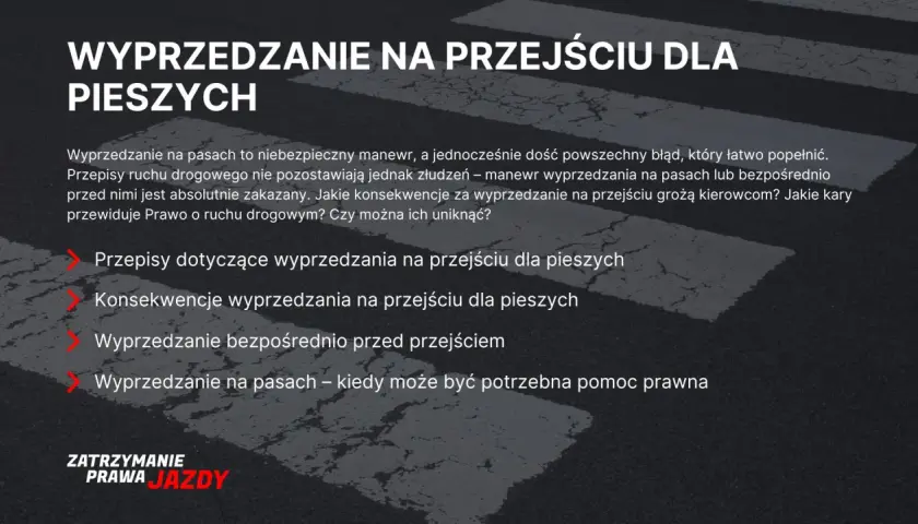 Wyprzedzanie na pasach jest niebezpieczne i zabronione. Dowiedz się o przepisach, konsekwencjach i karach za wyprzedzanie na przejściu dla pieszych.