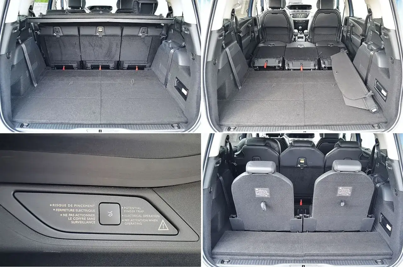 Wnętrze Citroen C4 Picasso: bagażnik i fotele. Opinie o przestrzeni i bezpieczeństwie.